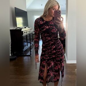 Vici Black and Pink Floral Dress